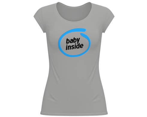 Baby Inside Dámské tričko velký výstřih - Bílá