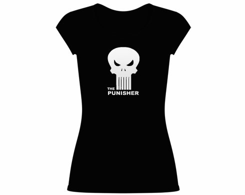 The Punisher Dámské tričko velký výstřih - Bílá