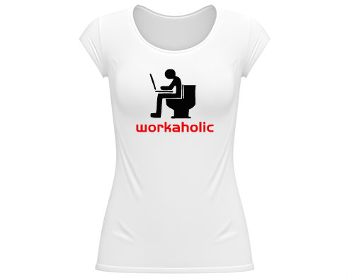 Workoholic Dámské tričko velký výstřih - Bílá