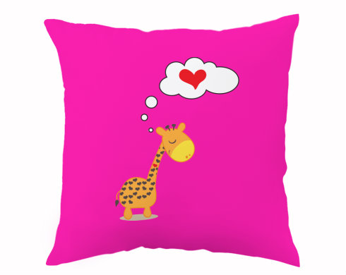 Zamilovaná žirafa Polštář - bílá