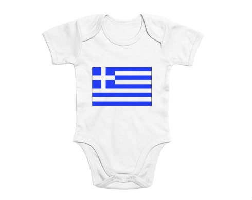 Řecko Dětské body krátký rukáv premium - Bílá