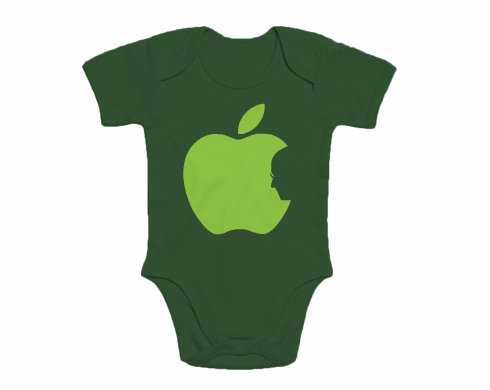 Apple Jobs Dětské body krátký rukáv premium - Bílá