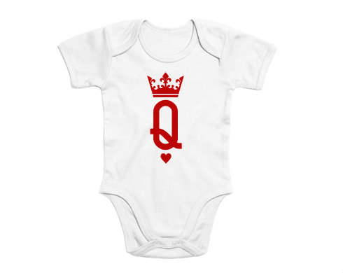 Q as queen Dětské body krátký rukáv premium - Bílá