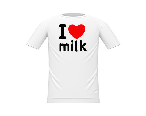 I Love milk Dětské tričko - Bílá