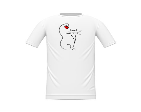 Love cat Dětské tričko - Bílá
