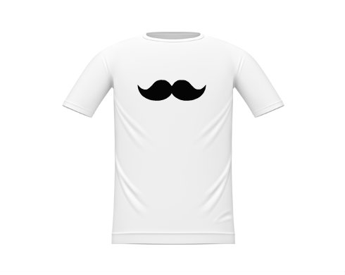 moustache Dětské tričko - Bílá
