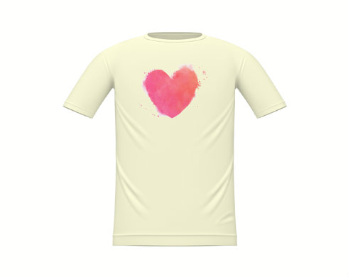 watercolor heart Dětské tričko - Bílá