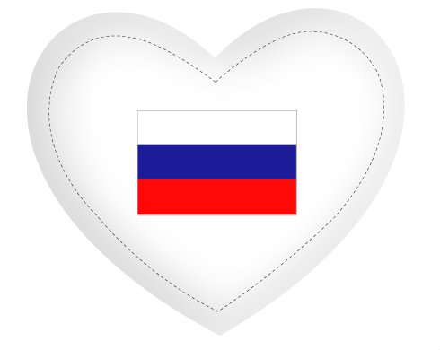 Rusko Polštář Srdce - bílá