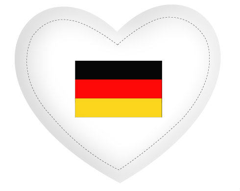 Německo Polštář Srdce - bílá