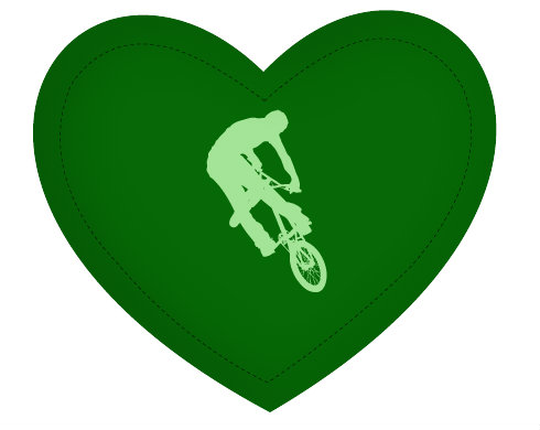 Biker Polštář Srdce - bílá