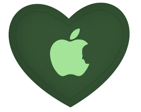 Apple Jobs Polštář Srdce - bílá