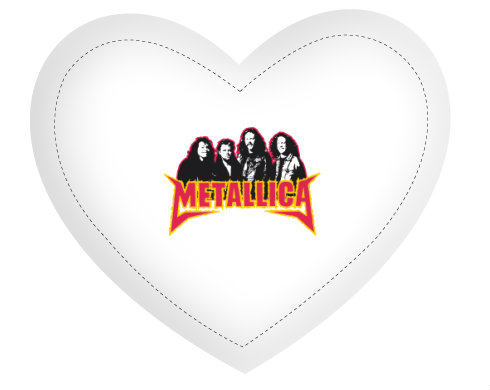 Metallica Polštář Srdce - bílá