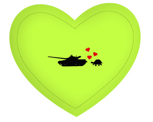 Love tank Polštář Srdce - bílá