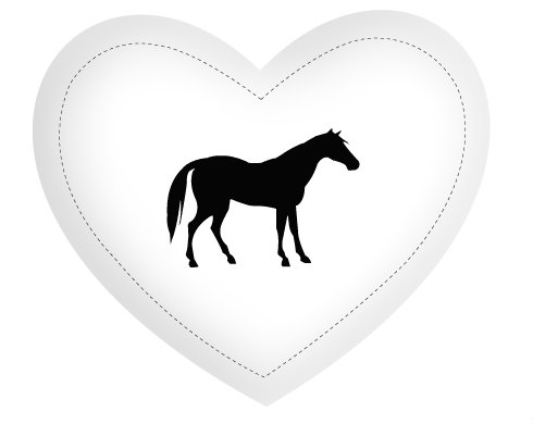 Kůň Polštář Srdce - bílá