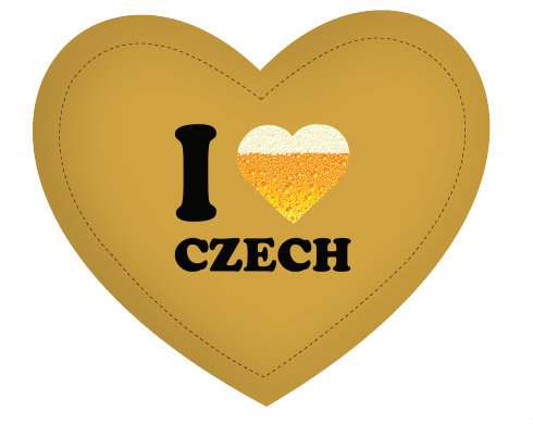 I love czech beer Polštář Srdce - bílá