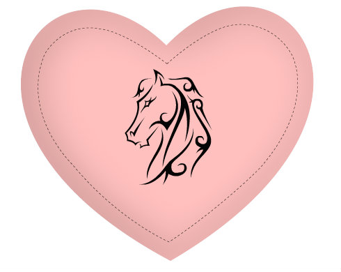 Horse Polštář Srdce - bílá