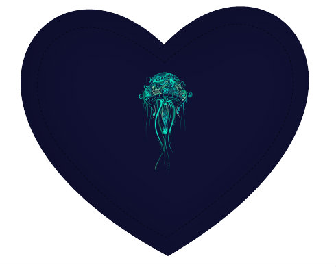 medúza Polštář Srdce - bílá