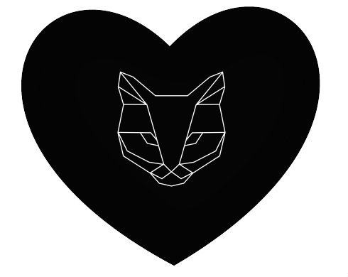 Cat polygon Polštář Srdce - bílá