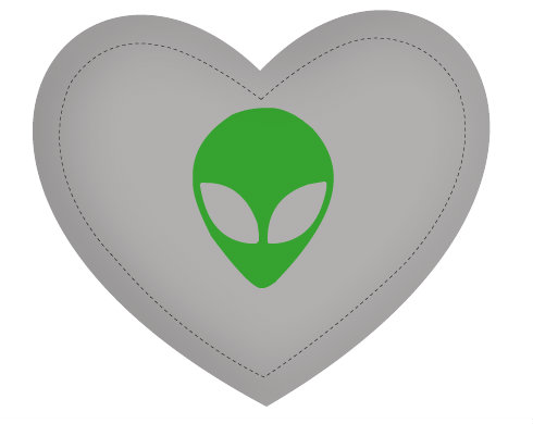 Alien Polštář Srdce - bílá