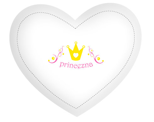 Princezna Polštář Srdce - bílá