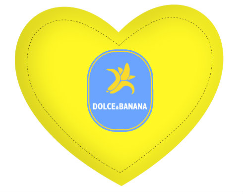 Dolce & Banana Polštář Srdce - bílá