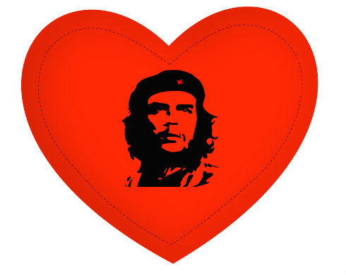 Che Guevara Polštář Srdce - bílá
