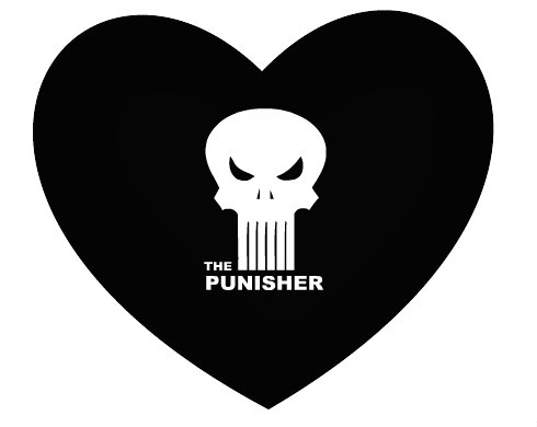 The Punisher Polštář Srdce - bílá