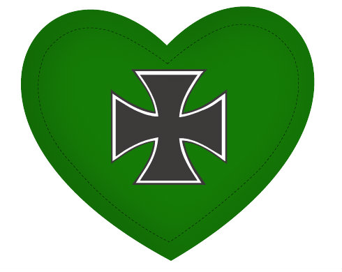 Železný kříž Polštář Srdce - bílá