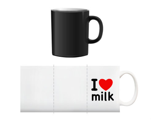 I Love milk Magický hrnek - bílá