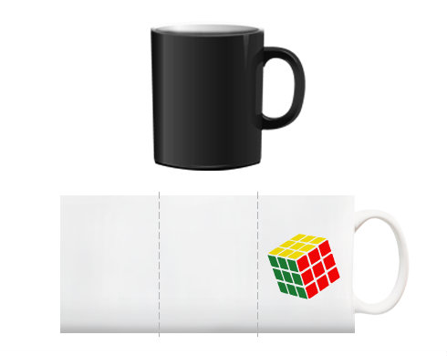 Rubikova kostka Magický hrnek - bílá