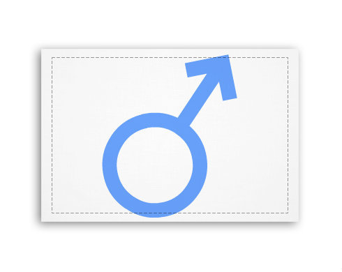 Muž pohlaví symbol Fotoobraz 90x60 cm střední - Bílá