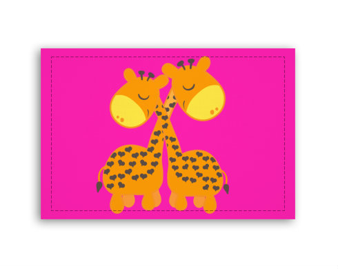 Zamilované žirafy Fotoobraz 90x60 cm střední - Bílá