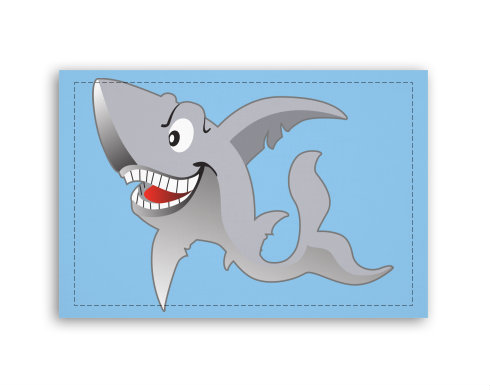 Žralok Fotoobraz 90x60 cm střední - Bílá