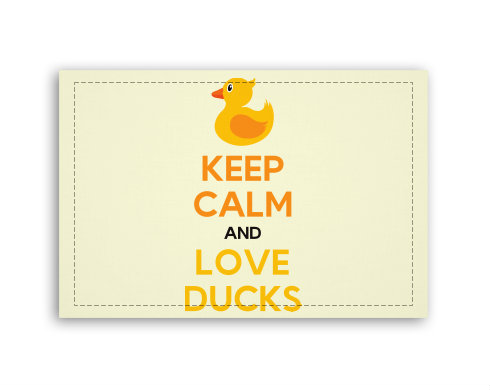 Keep calm and love ducks Fotoobraz 90x60 cm střední - Bílá