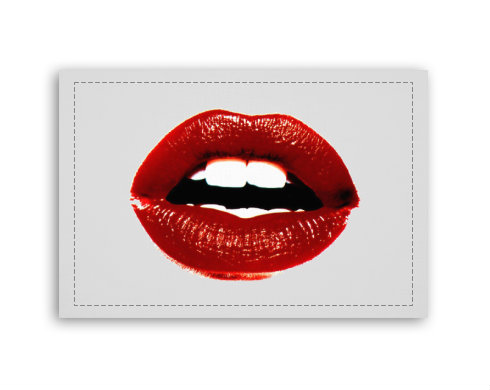 Lips Fotoobraz 90x60 cm střední - Bílá