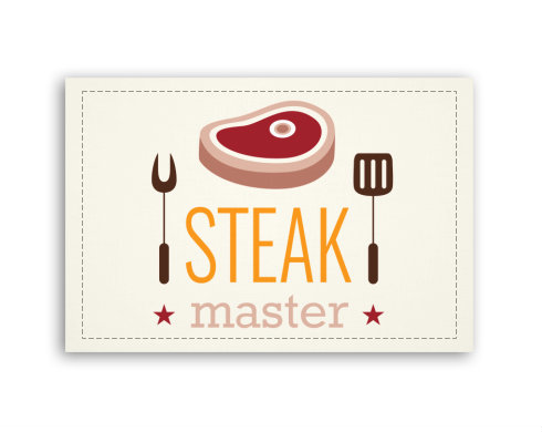 Steak master Fotoobraz 90x60 cm střední - Bílá