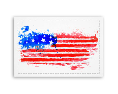 USA water flag Fotoobraz 90x60 cm střední - Bílá