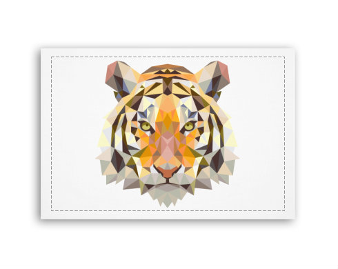 Tygr Fotoobraz 90x60 cm střední - Bílá