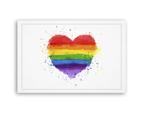 Rainbow heart Fotoobraz 90x60 cm střední - Bílá