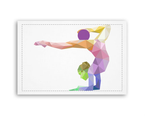 Gymnastika Fotoobraz 90x60 cm střední - Bílá