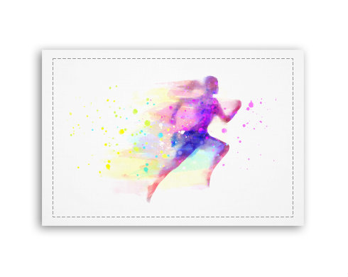Abstraktní běžec Fotoobraz 90x60 cm střední - Bílá