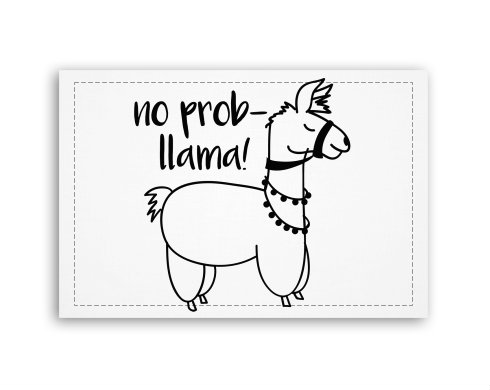 No prob llama Fotoobraz 90x60 cm střední - Bílá