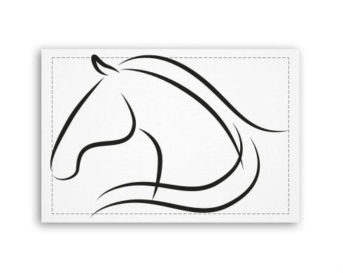 Linie koně Fotoobraz 90x60 cm střední - Bílá