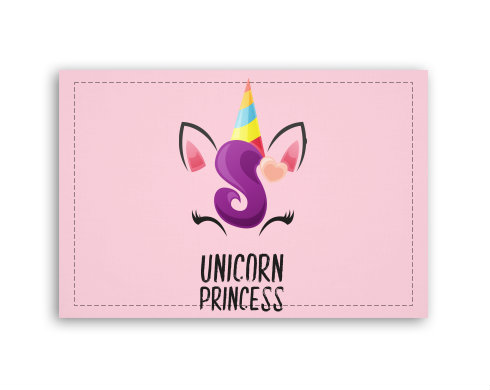 Unicorn princess Fotoobraz 90x60 cm střední - Bílá