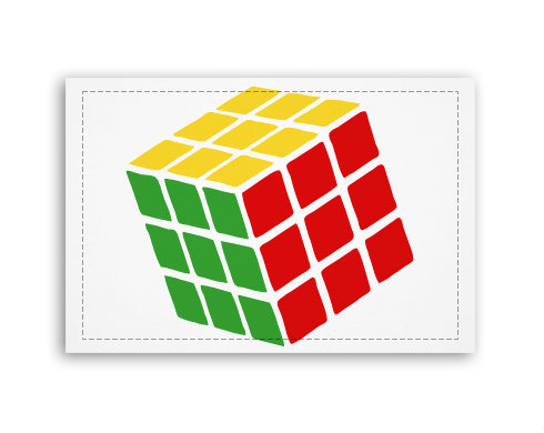 Rubikova kostka Fotoobraz 90x60 cm střední - Bílá