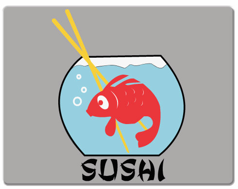 Sushi Podložka pod myš - Bílá