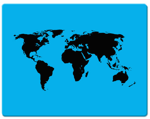 Mapa světa Podložka pod myš - Bílá