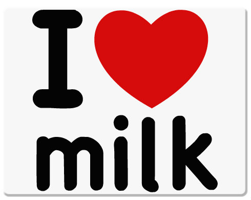 I Love milk Podložka pod myš - Bílá