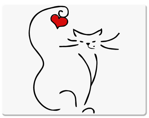 Love cat Podložka pod myš - Bílá