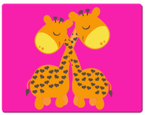 Zamilované žirafy Podložka pod myš - Bílá